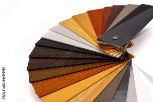 Fototapeta Samples of wooden blinds for windows in a store.