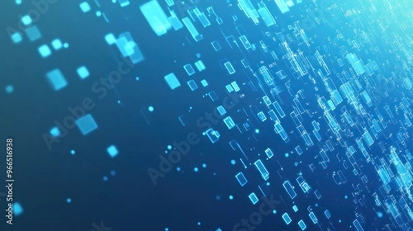 Obraz Background Abstract for Blue colored Tech Finance Fintech Pixel Pattern. Abstract Business Tech Science Vector Backdrop