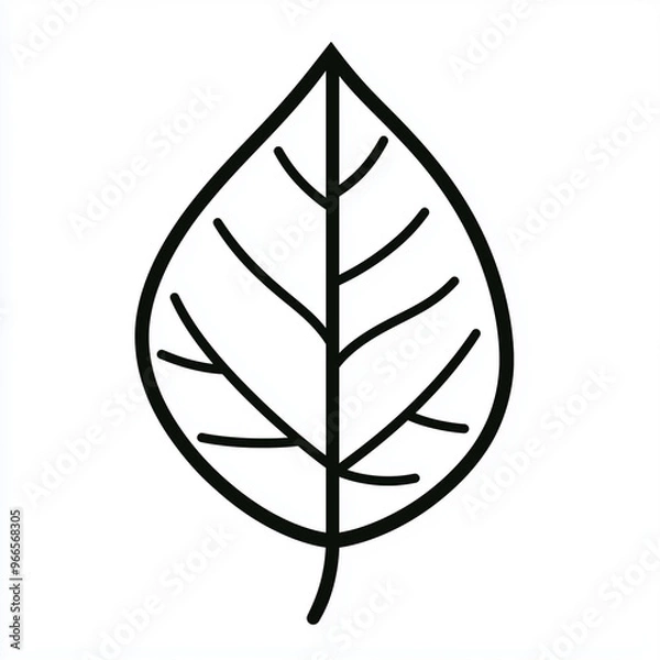 Obraz Organic Leaf Icon: Natural Design for Eco-Friendly Graphics