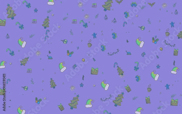 Obraz Christmas doodle handrawn illustration vector