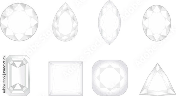 Fototapeta shape diamond set 