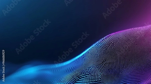 Fototapeta A blue and purple wave with a lot of dots