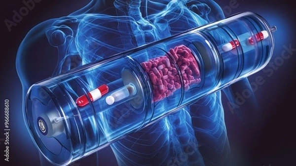 Fototapeta Biodegradable implantable drug delivery devices for targeted treatment of chronic diseases