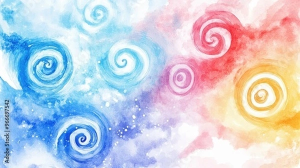 Fototapeta Dreamy watercolor swirls