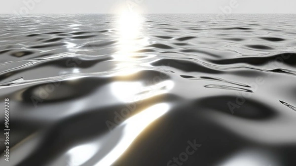 Fototapeta Glossy metallic surface reflecting light