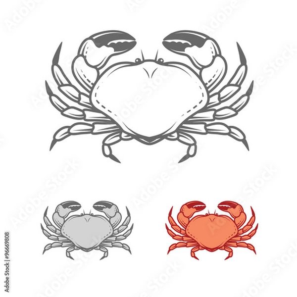 Fototapeta Crab vector logo