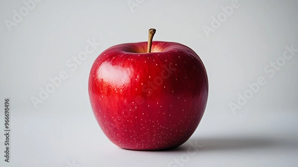 Fototapeta A red apple with a stem on top