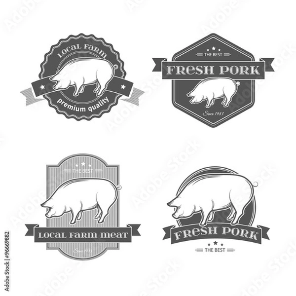 Fototapeta Pork labels vector