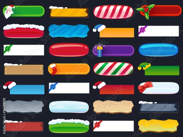Obraz Christmas Buttons for Web and Games