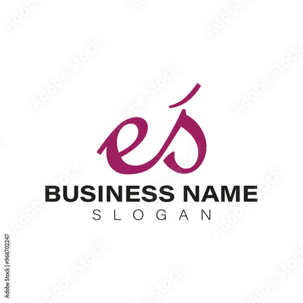 Obraz vector design elements for your company logo, es monogram logo. modern logo design, business corporate template. es icon.