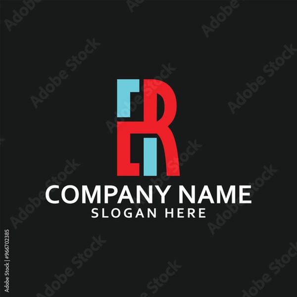 Obraz vector design elements for your company logo, er monogram logo. modern logo design, business corporate template. er icon.