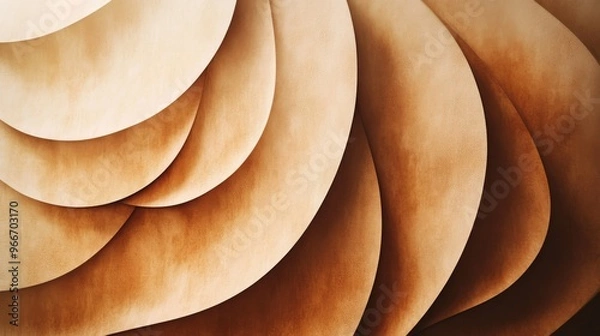 Fototapeta Abstract layered paper texture in warm brown tones