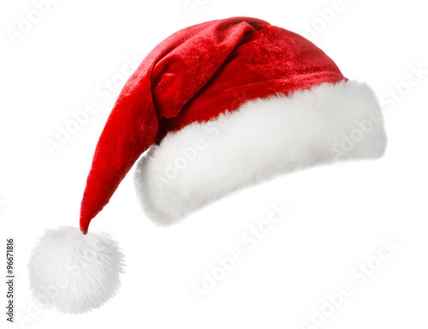 Fototapeta santa hat isolated on white background