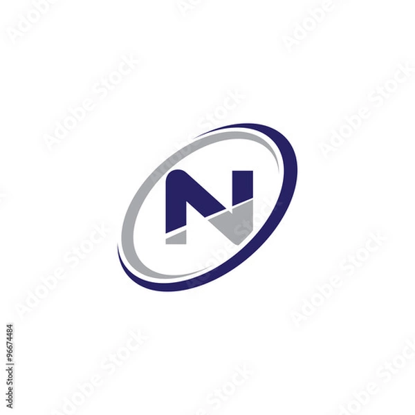 Obraz Single Initial Modern Logo Circle N