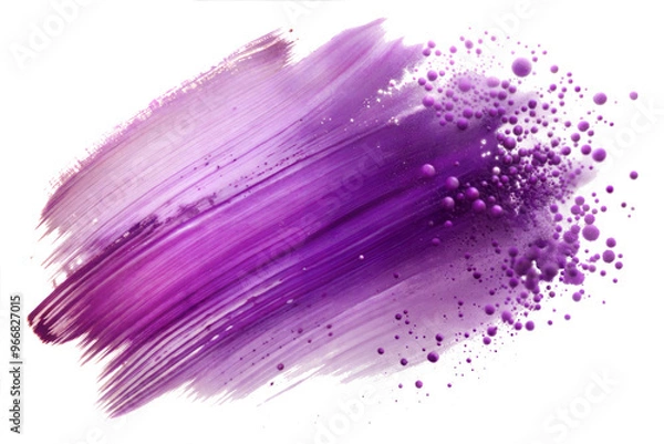 Obraz Purple Brush Stroke and Paint Splatter cut out. isolated on transparent background. Copy space.  PNG