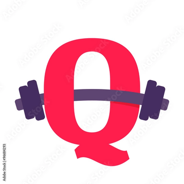 Obraz Q letter with barbell.