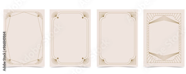 Fototapeta Vintage deco frame. Abstract decoration template for a4 vertical design