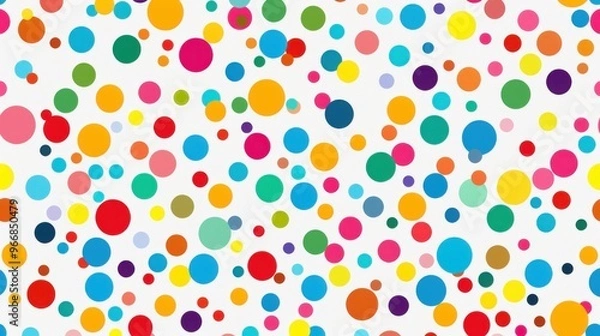 Fototapeta Colorful polka dot pattern background - stock illustration