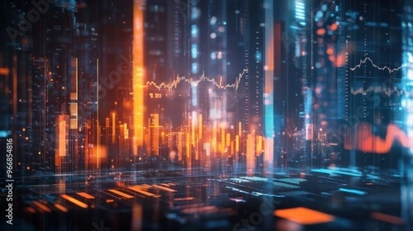 Fototapeta Abstract Digital Cityscape