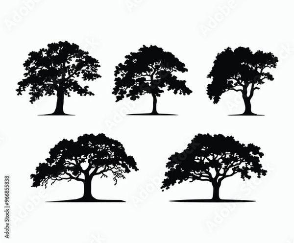 Fototapeta Oak tree silhouette EPS vector file illustration template