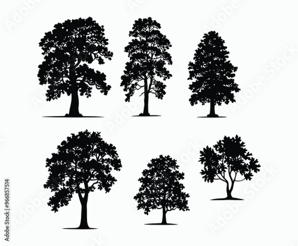 Fototapeta Oak tree silhouette EPS vector file illustration template