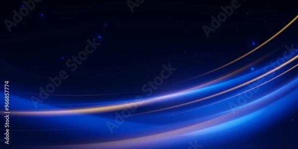 Obraz Abstract glowing light streaks on dark background