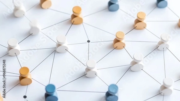 Fototapeta Network Connections  People and Communication Concept  Social Network  Connection  Communication  Collaboration