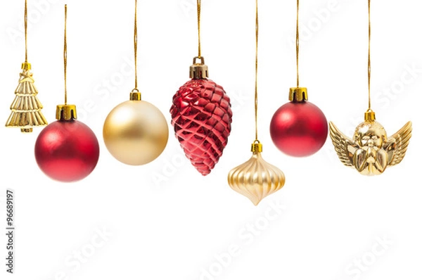 Obraz Hanging Christmas globes or various decorations