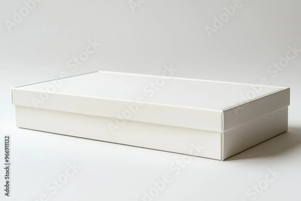 Fototapeta A White Cardboard Box with a Slight Texture on a White Background