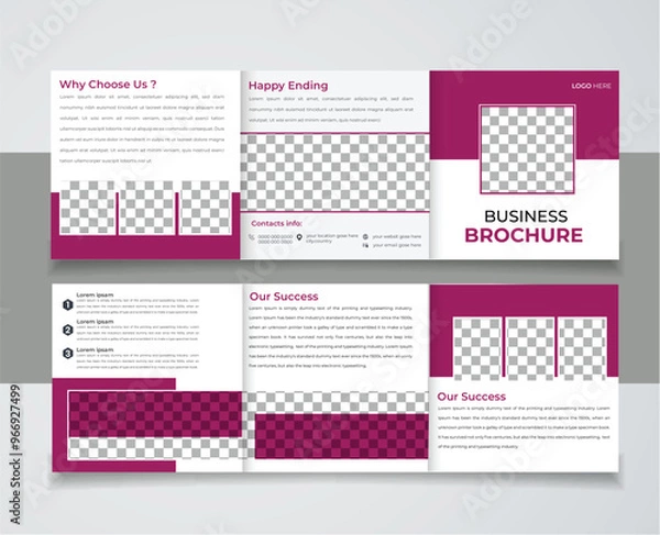 Obraz Corporate business professional 6 pages square tri fold brochure template design