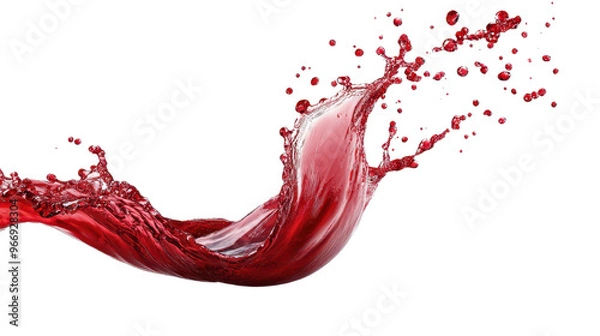 Fototapeta Vibrant splash of red liquid captured in motion, showcasing the dynamic energy and beauty of fluid movement.