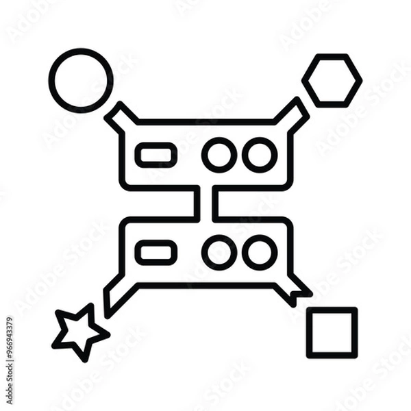 Fototapeta Variability, variety, big data icon. Outline vector.