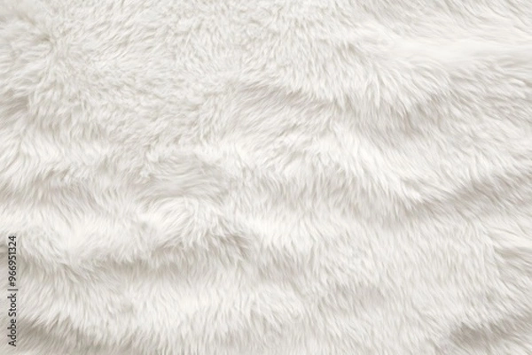Fototapeta White fluffy fur fabric wool texture