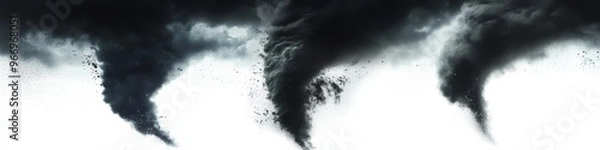 Fototapeta Striking visuals of a tornado event emphasizing chaotic weather elements.