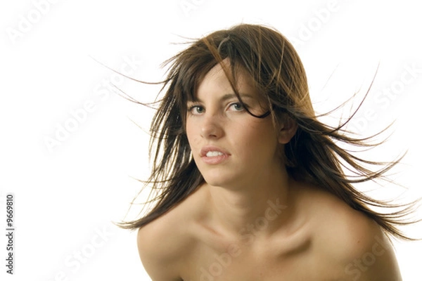 Fototapeta Pretty woman with long hair