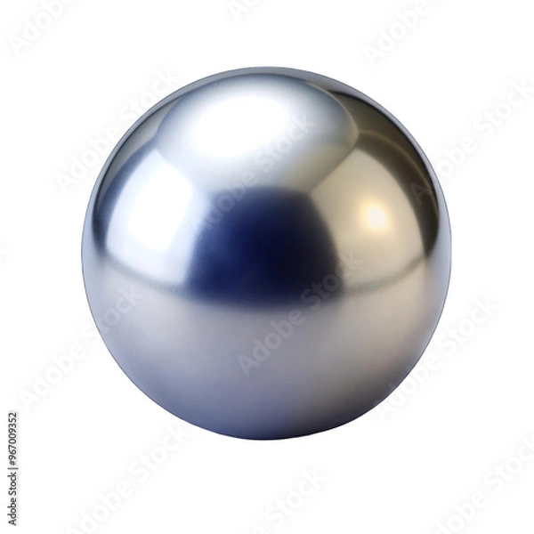 Obraz Metallic silver ball isolated on transparent background