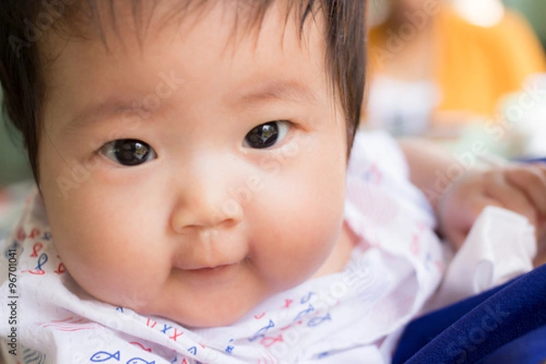 Obraz baby with funny face in home