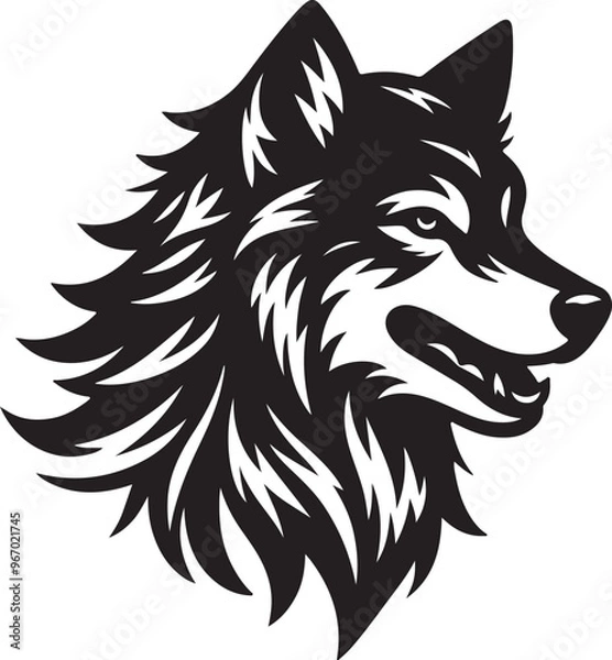 Obraz Wolf head silhouette vector art