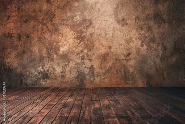 Fototapeta solid brown professional photography studio backdrop with a smooth finish, soft lighting 