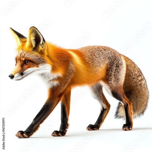 Fototapeta fox on a white background