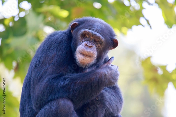Obraz chimpanzee sitting on a tree