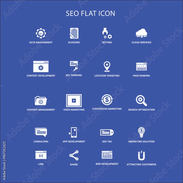 Obraz seo flat icon Vector illustration banner 