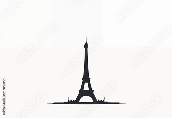 Obraz Famous landmark Eiffel Tower in minimalist style.
