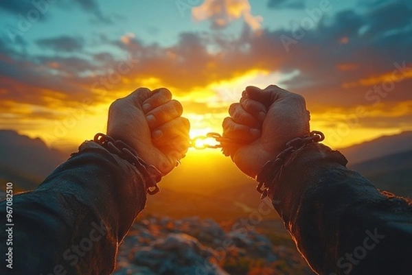 Obraz people with tied hands