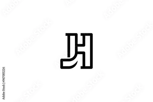 Obraz Letter HJ or JH Logo Design Vector 