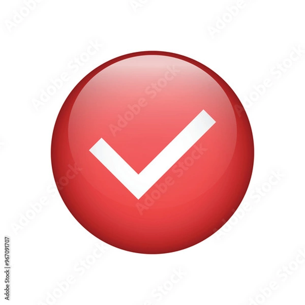 Fototapeta Approval check mark icon isolated on white background. Vector
