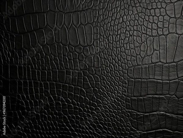 Fototapeta Black leather close-up texture flat lay background