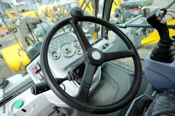 Fototapeta Working place for the driver of the forklift truck