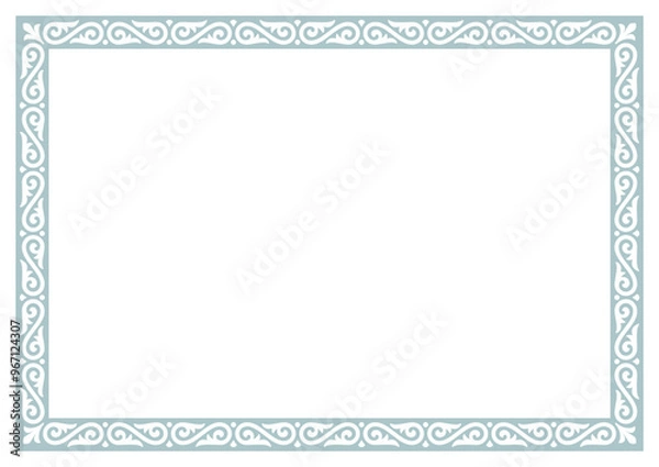 Obraz Vector elegant rectangle frame in oriental style with place for text. Isolated on white background