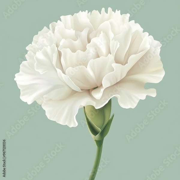 Obraz vector graphic of a white carnation flower